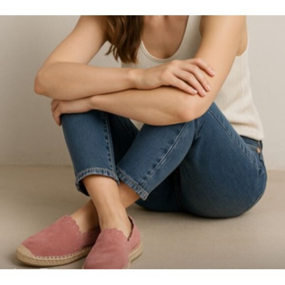 Chase + Chloe Shoes - Womens‎ Pink Suede Espadrille Moccasins Size 7 Slip On Flats Comfy Casual Shoes